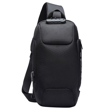 OZUKO 9223 Anti-theft Men Chest Bag Waterproof Crossbody Bag with External USB Charging Port, Style:Large Size(Black) - Crossbody Bags by Ozuko | Online Shopping South Africa | PMC Jewellery