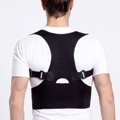 Male Female Adjustable Magnetic Posture Corrector Corset Back Men Brace Back Shoulder Belt Lumbar Support Straight, Size:XL (Black) - Corrector by PMC Jewellery | Online Shopping South Africa | PMC Jewellery