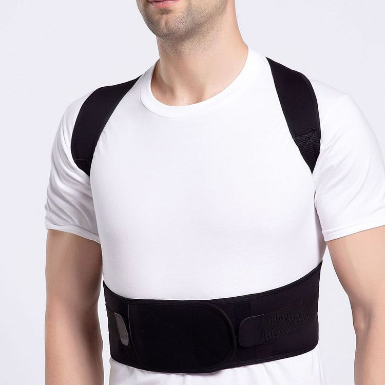 Male Female Adjustable Magnetic Posture Corrector Corset Back Men Brace Back Shoulder Belt Lumbar Support Straight, Size:XL (Black) - Corrector by PMC Jewellery | Online Shopping South Africa | PMC Jewellery