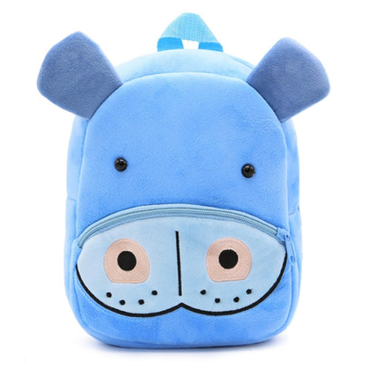 Kids 3D Animal Velvet Backpacks Children Cartoon Kindergarten Toys Gifts School Bags(Hippo) - Kids Bags by PMC Jewellery | Online Shopping South Africa | PMC Jewellery | Buy Now Pay Later Mobicred