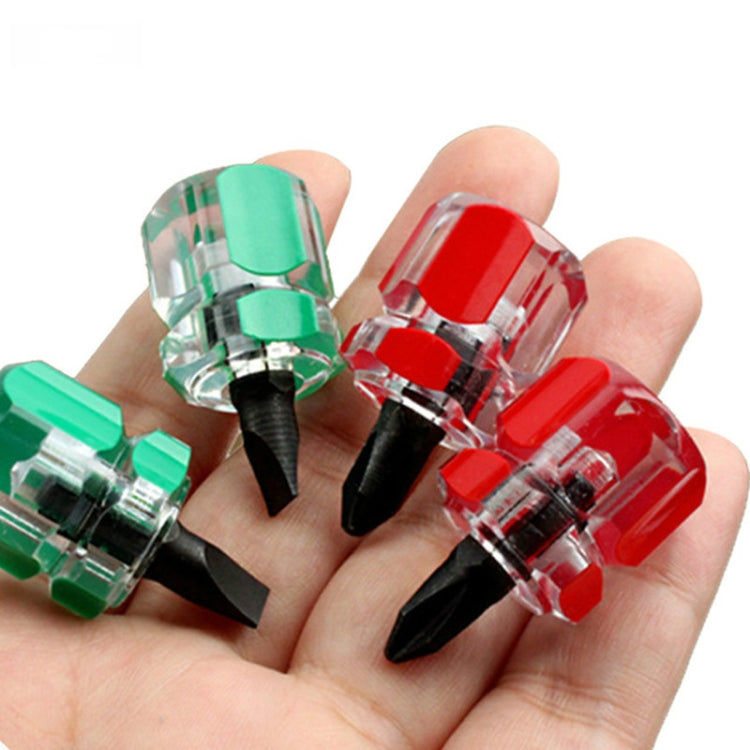 2 PCS Mini Portable Radish Head Screw Driver Transparent Handle Repair Hand Tools(Slotted Screwdriver) - Screwdriver Tools by PMC TechLife | Online Shopping South Africa | PMC TechLife