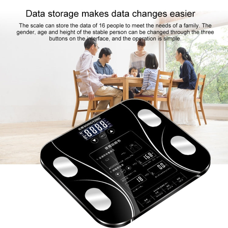LCD Display Body Electronic Smart Weighing Scales Bathroom Scale Digital Human Weight Scales(Black) - free shipping - PMC TechLife - Order now!