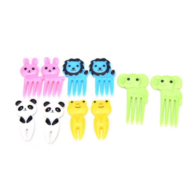 5 Sets 10 in 1 Creative Cartoon Animal Plastic Children Fruit Fork Bento Decoration Toothpick(G222) - Cutlery Sets by PMC Jewellery | Online Shopping South Africa | PMC Jewellery