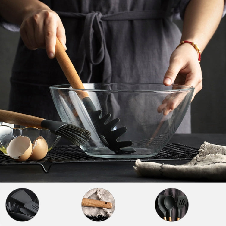 Silicone Wood Handle Spatula Heat-resistant Soup Spoon Non-stick Special Cooking Shovel Kitchen Tools Draging Spoon - Cutlery Sets by PMC TechLife | Online Shopping South Africa | PMC TechLife