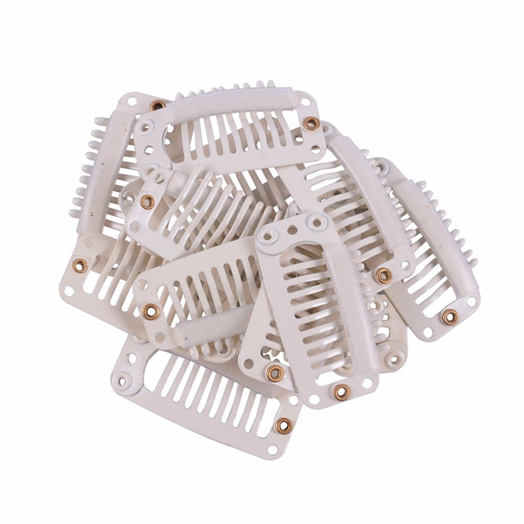 20 PCS 32mm 9-teeth Hair Extension Clips Snap Metal Clips With Silicone Back(Blonde) - Hair Extensions Tools by PMC Jewellery | Online Shopping South Africa | PMC Jewellery