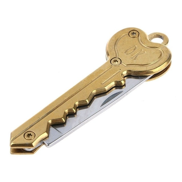 Mini Key Knife Camp Outdoor Keyring Ring Keychain Fold Self Defense Security Multi Tool(Gold) - Self-defense Protection by PMC TechLife | Online Shopping South Africa | PMC TechLife