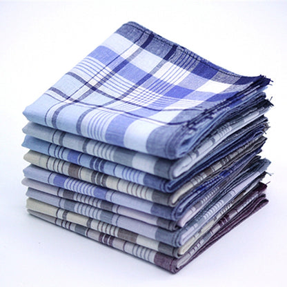 Multicolor Plaid Stripe Men Pocket Squares Business Chest Towel Handkerchiefs  100% Cotton(Random Color) - Towel Sets by PMC Jewellery | Online Shopping South Africa | PMC Jewellery