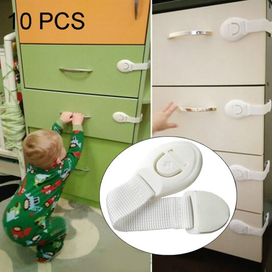 10 PCS/Lot Child Lock Protection Of Children Locking Doors For Children Safety Kids Plastic Lock(White) - Safety Equipment by PMC Jewellery | Online Shopping South Africa | PMC Jewellery