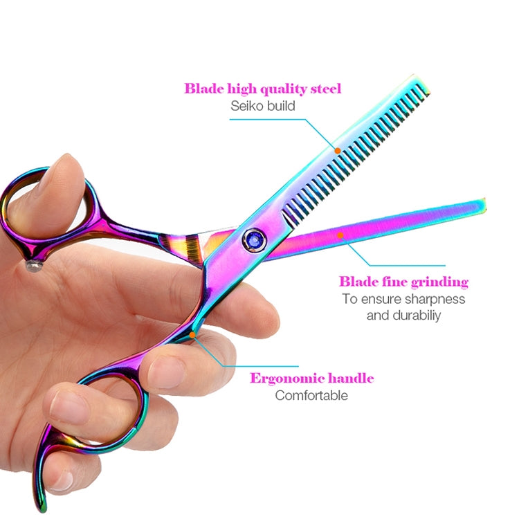 Professional Hair Cutting Scissor Hairdressing Kit Thinning Scissors Barber(Black Thinning（SXLC-602T)) - Hair Trimmer by PMC Jewellery | Online Shopping South Africa | PMC Jewellery