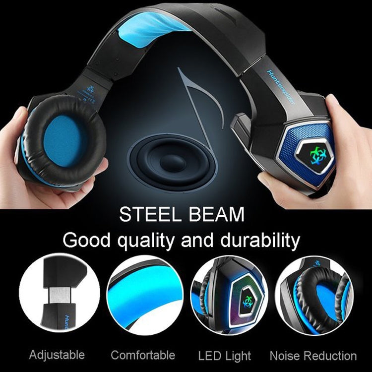V1 3.5mm RGB Colorful Luminous Wire Control Gaming Headset, Cable Length: 2.2m(Black Blue) - Headset & Headphone by PMC TechLife | Online Shopping South Africa | PMC TechLife
