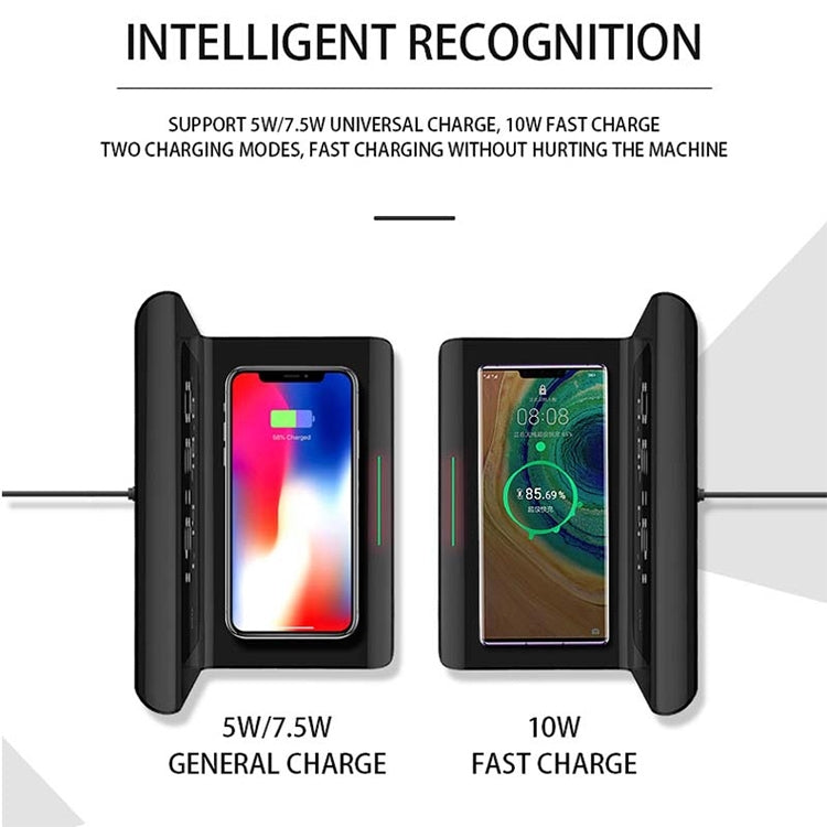 RT1 10W QI Universal Multi-function Mobile Phone Wireless Charger with Alarm Clock & Time / Calendar / Temperature Display(White) - free shipping - PMC TechLife - Order now!
