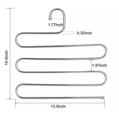 5 Layers S Shape Multi-Functional Clothes Hangers Pants Storage Hangers - Shelf & Hooks by PMC Jewellery | Online Shopping South Africa | PMC Jewellery