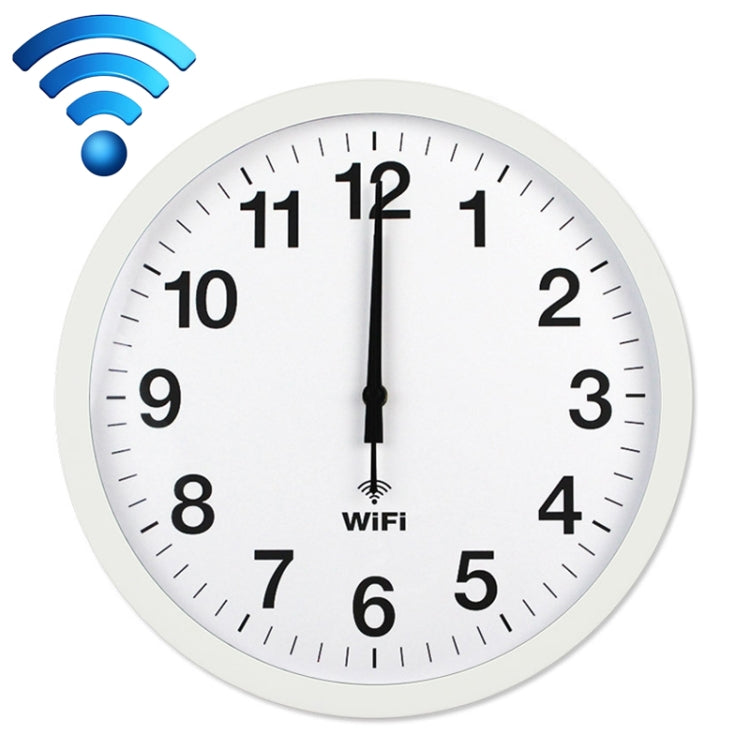 Smart Network Automatic Time Synchronization Wifi Wall Clock Modern Minimalist Silent Living Room Clock, Size:12 inch(White) - free shipping - PMC TechLife - Order now!