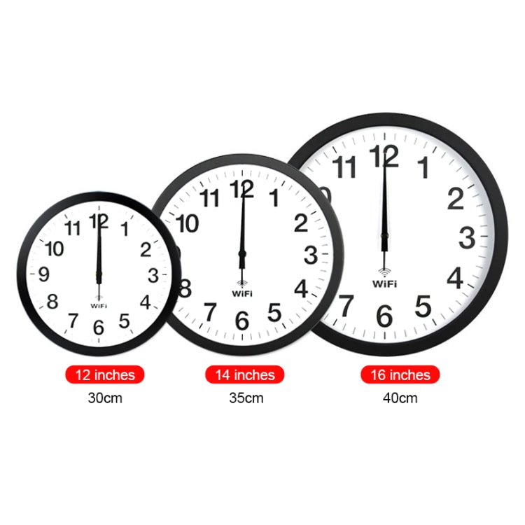 Smart Network Automatic Time Synchronization Wifi Wall Clock Modern Minimalist Silent Living Room Clock, Size:12 inch(White) - free shipping - PMC TechLife - Order now!