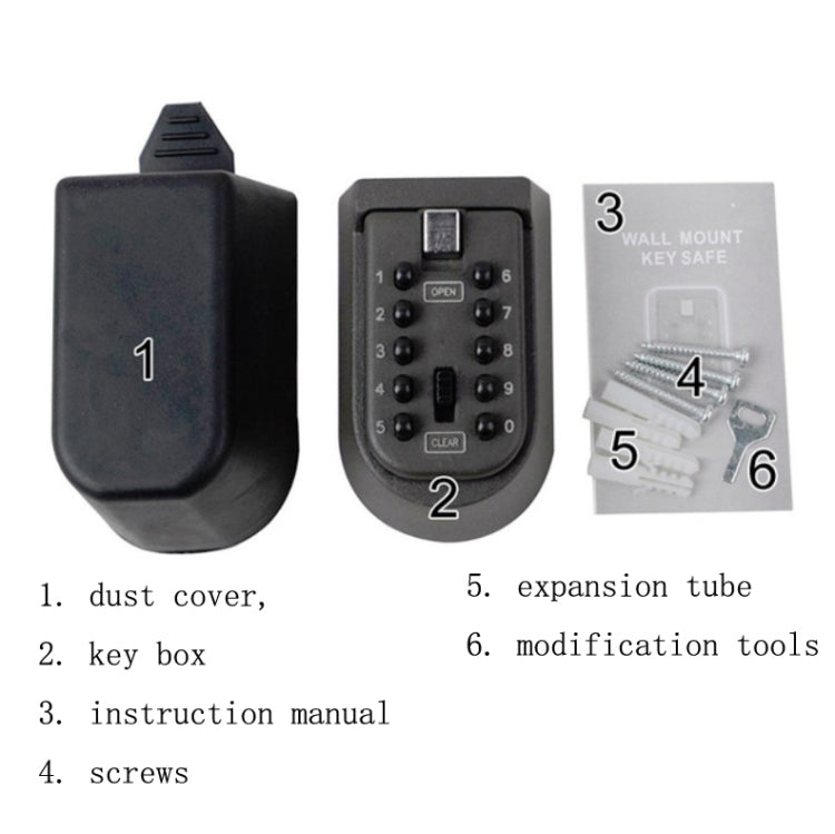KS-004 Combination Lock Key Box Alloy Button Wall-Mounted Shield-Shaped Combination Box - Safety Box by PMC TechLife | Online Shopping South Africa | PMC TechLife