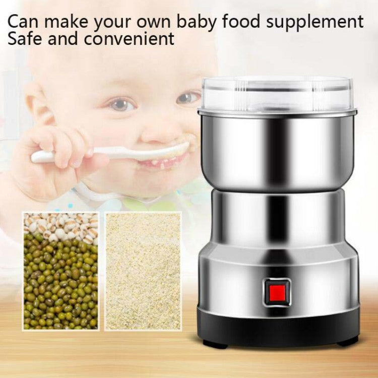 Daisheng Medicinal Material Grinder Powder Machine Household Small Stainless Steel Grinder, Specification:CN Plug(4 Leaf Blade) - Stirrer & Squeezer by PMC TechLife | Online Shopping South Africa | PMC TechLife