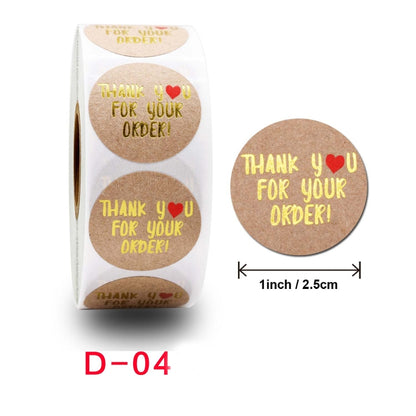 Roll Kraft Paper Hot Stamping Thanks You Baking Sticker Label, Size: 2.5cm / 1 inch(D-04) - Sticker & Tags by PMC Jewellery | Online Shopping South Africa | PMC Jewellery