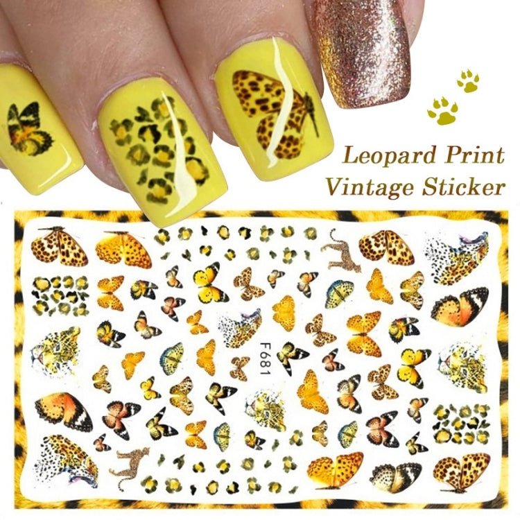 10pcs 3D Adhesive Butterfly Retro Rose Color Nail Art Sticker(F-668) - Nail Stickers by PMC Jewellery | Online Shopping South Africa | PMC Jewellery