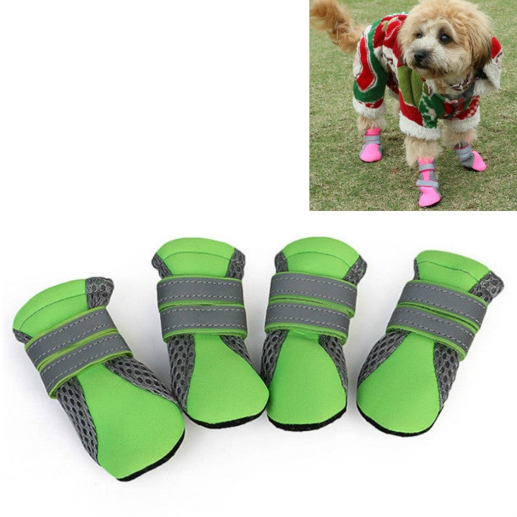 4 in 1 Pet Shoes Dog Shoes Walking Shoes Small Dogs Pet Supplies, Size: S(Green) - Shoes by PMC Jewellery | Online Shopping South Africa | PMC Jewellery