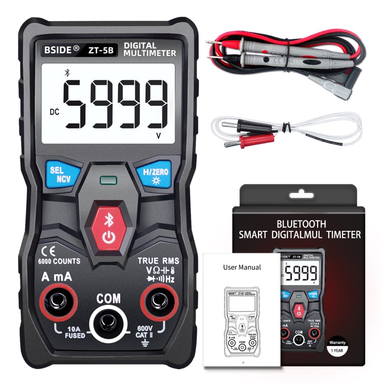 BSIDE ZT-5B Smart Bluetooth 6000 Words Automatic Range Digital Multimeter - Digital Multimeter by BSIDE | Online Shopping South Africa | PMC Jewellery | Buy Now Pay Later Mobicred