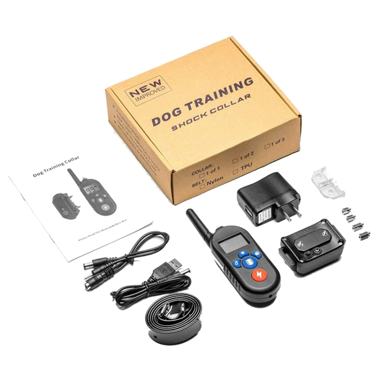 800m Remote Control Electric Shock Bark Stopper Vibration Warning Pet Supplies Electronic Waterproof Collar Dog Training Device, Style:556-2(US Plug) - Training Aids by PMC TechLife | Online Shopping South Africa | PMC TechLife