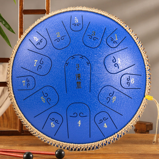 15-Tone Ethereal Drum 14-Inch Steel Tongue Drum Hollow Drum Sanskrit Drummer Disc(Blue) - Percussion Instruments by PMC Jewellery | Online Shopping South Africa | PMC Jewellery