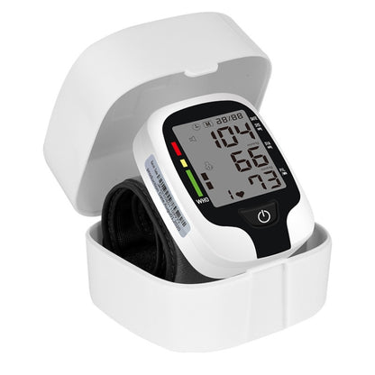 Wrist Type Electronic Blood Pressure Monitor Home Automatic Wrist Type Blood Pressure Measurement, Style: No Voice Announcement(White English) - Sphygmomanometer by PMC Jewellery | Online Shopping South Africa | PMC Jewellery