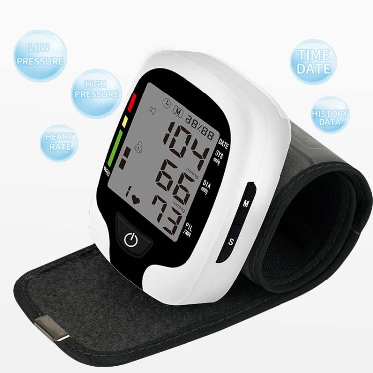 Wrist Type Electronic Blood Pressure Monitor Home Automatic Wrist Type Blood Pressure Measurement, Style: No Voice Announcement(White English) - Sphygmomanometer by PMC Jewellery | Online Shopping South Africa | PMC Jewellery