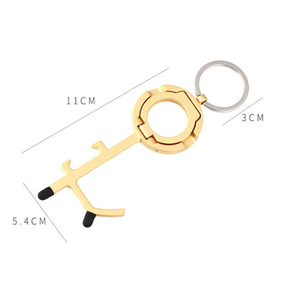 EDC Door Opener Non-Contact Press Elevator Protection Keychain Pendant, Specification: OPP Packaging(Rose Gold) - Non-Contact Door Openner by PMC Jewellery | Online Shopping South Africa | PMC Jewellery