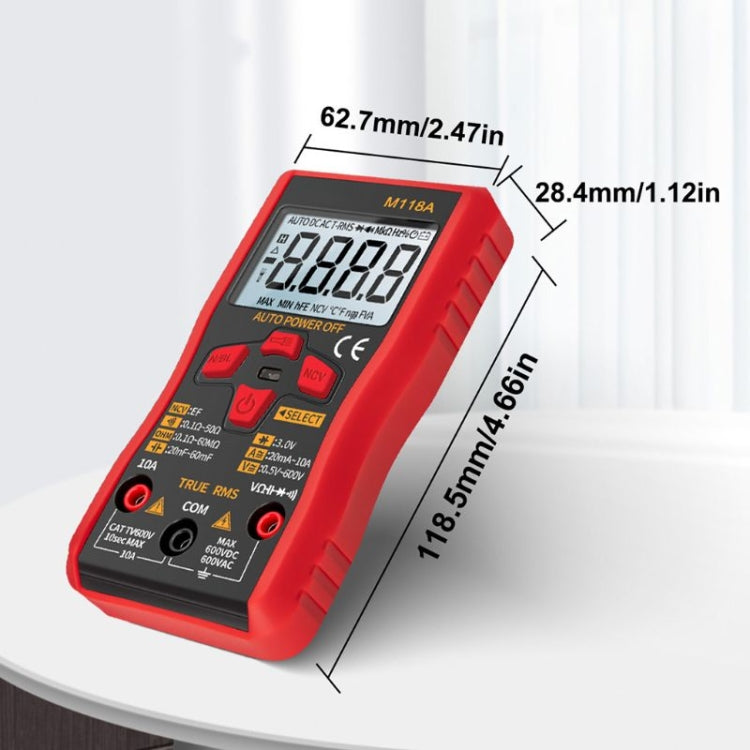 ANENG M118A High-Precision Automatic Range Multimeter Multi-Function Small Electrician Instrumentation Digital Universal Meter - Digital Multimeter by ANENG | Online Shopping South Africa | PMC TechLife | Buy Now Pay Later Mobicred