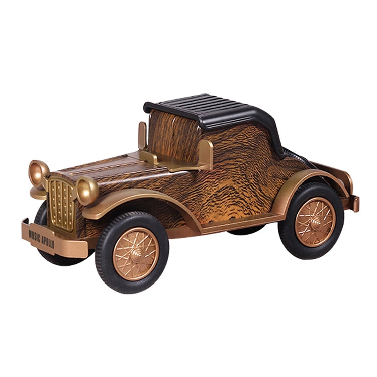 A9 Retro Wood Grain Classic Car Shape Wireless Bluetooth Speaker Subwoofer Radio Portable Mobile Phone Stand Mini Speaker(Rose Pear) - Mini Speaker by PMC Jewellery | Online Shopping South Africa | PMC Jewellery