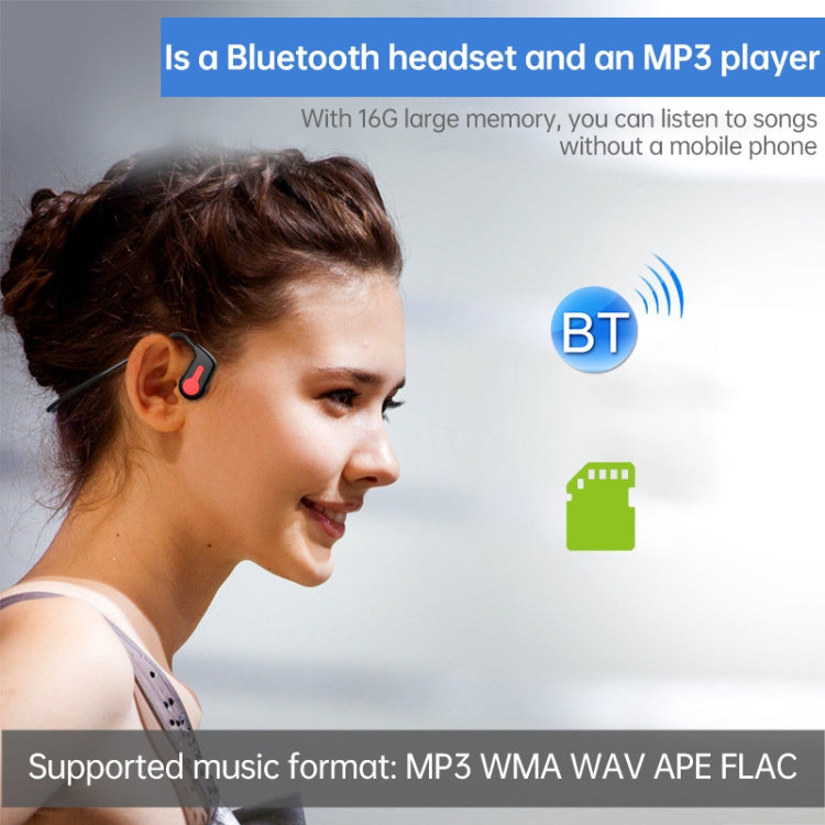 K3 Bone Conduction Bluetooth 5.0 Wireless Headphones Waterproof Headphones 16GB RAM(Gray) - Bluetooth Earphone by PMC TechLife | Online Shopping South Africa | PMC TechLife