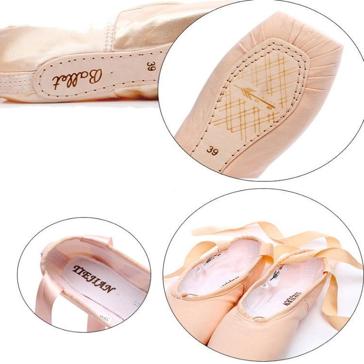 Ballet Lace Pointe Shoes Professional Flat Dance Shoes, Size: 40(Black) - Yoga Socks & Shoes by PMC Jewellery | Online Shopping South Africa | PMC Jewellery