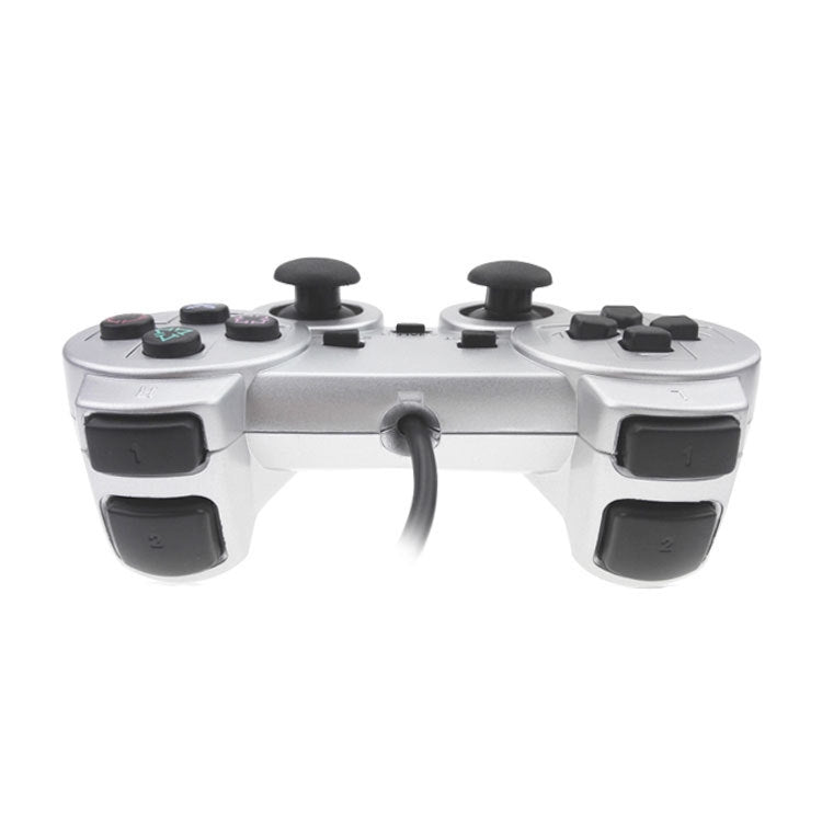 Wired Gamepad Dual Motor Vibration Silver Fuel Injection Gamepad Suitable For PS2 - Gamepads by PMC Jewellery | Online Shopping South Africa | PMC Jewellery