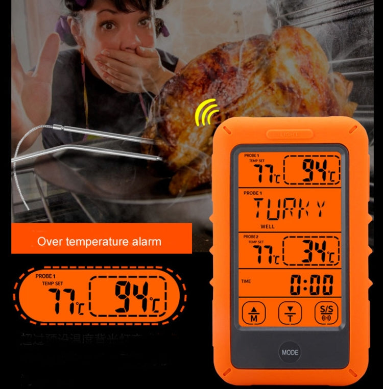 Wireless Food Thermometer Household Touch Screen BBQ Dual-Channel Kitchen  Thermometer - Cooking Thermometers by PMC Jewellery | Online Shopping South Africa | PMC Jewellery