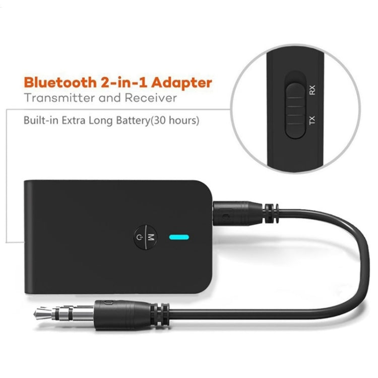 BT-6 2 In 1 Receiver & Transmitter Bluetooth 5.0 Audio Adapter - Audio Receiver Transmitter by PMC Jewellery | Online Shopping South Africa | PMC Jewellery