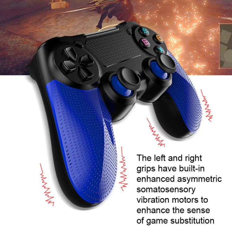 2 PCS Bluetooth Wireless Gamepad Touch Screen With Light Audio Dual Vibration Controller For PS4(Blue) - Gamepads by PMC Jewellery | Online Shopping South Africa | PMC Jewellery