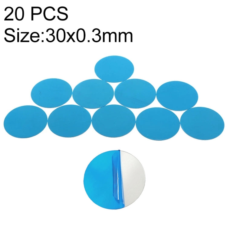 20 PCS Metal Plate Disk Iron Sheet For Magnetic Car Phone Stand Holder(30x0.3mm) - Hand-Sticking Bracket by PMC TechLife | Online Shopping South Africa | PMC TechLife