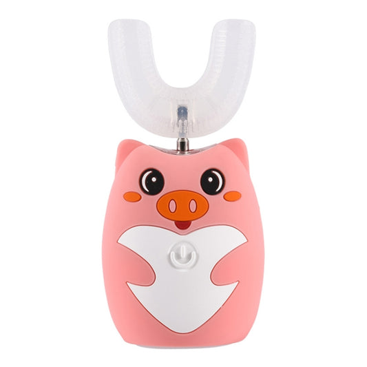 JY968 Children Automatic Intelligent Ultrasonic Voice Broadcast Mouth U-Shaped Electric Toothbrush, Product specifications: Pig 2-6 years old(Pink) - Toothbrushes by PMC Jewellery | Online Shopping South Africa | PMC Jewellery