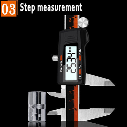 0-150mm Plastic Meter Stainless Steel Body Digital Display Electronic High-Precision Vernier Caliper, Specification: 2 Units of mm/inch - Measuring Tools by PMC Jewellery | Online Shopping South Africa | PMC Jewellery