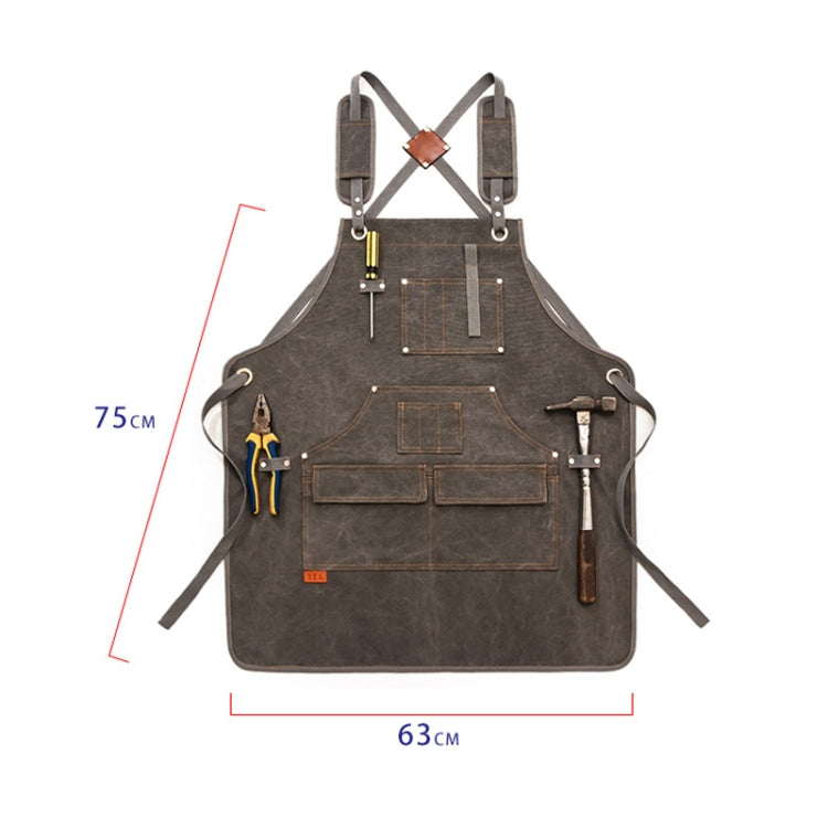 Canvas Apron Barber Roasting Cafe Gardening Woodworking Men And Women Canvas Work Clothes, Specification: Adult Models(Gray) - Aprons & Caps by PMC Jewellery | Online Shopping South Africa | PMC Jewellery