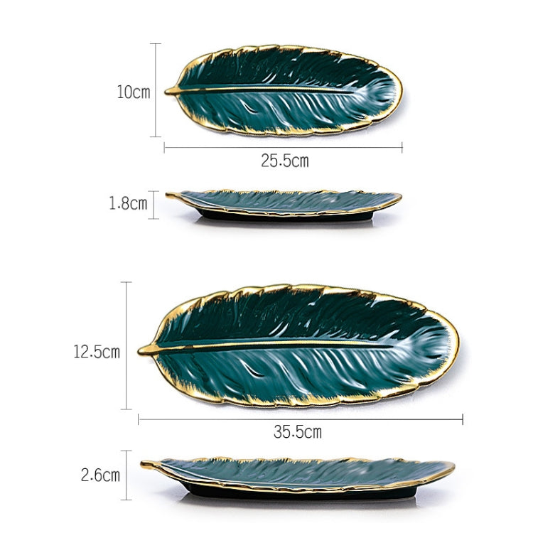 Phnom Penh Ceramic Dessert Plate Feather Plate Banana Leaf Fruit Dried Fruit Storage Tray, Size: Large (Bright Peach Pink) - free shipping - PMC TechLife - Order now!