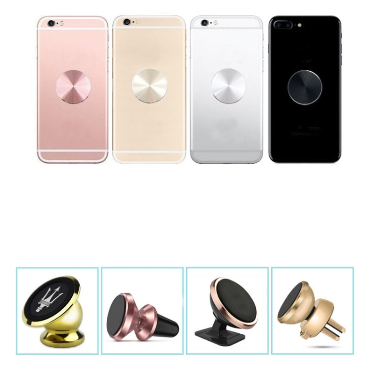 10 PCS CD Texture Aluminum Alloy Magnetic Sheet Magnetic Patch Set For Car Phone Holder, With Alcohol Cotton Sheet And Protective Film(Rose Gold) - Hand-Sticking Bracket by PMC Jewellery | Online Shopping South Africa | PMC Jewellery