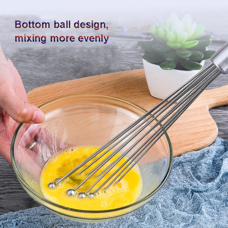 2 PCS Manual Whisk Stainless Steel Glass Bead Egg Whisk Kitchen Household Hand-Held Baking Tools Type A 10 Inch - Stirrer & Squeezer by PMC TechLife | Online Shopping South Africa | PMC TechLife