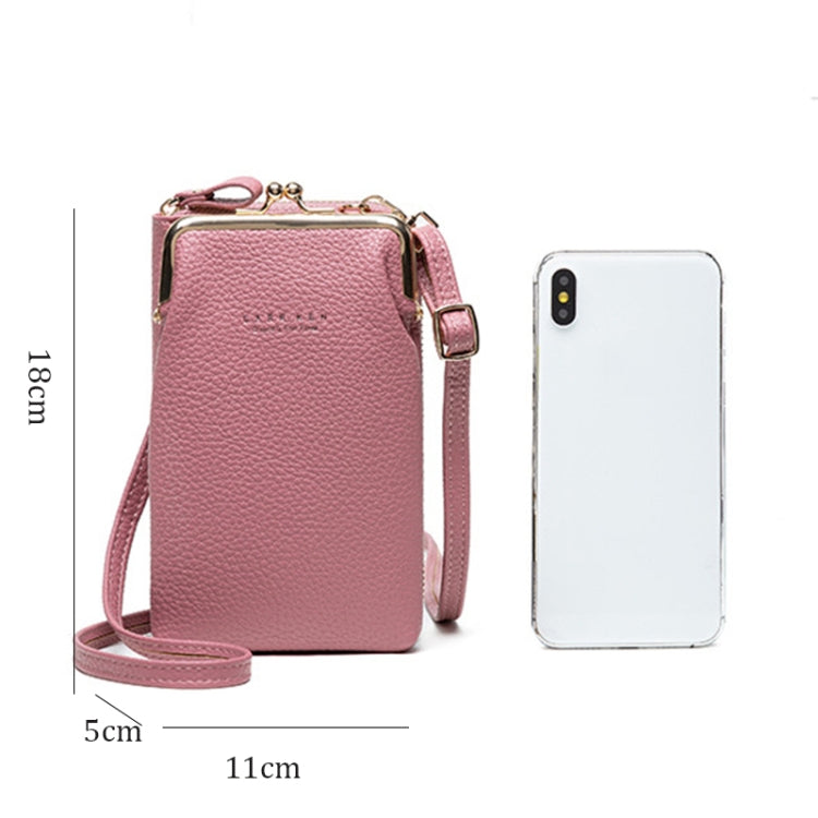H2107 Ladies Mobile Phone Bag Shoulder Messenger Bag Pebbled Zipper Wallet(Light Blue) - Single-shoulder Bags by PMC TechLife | Online Shopping South Africa | PMC TechLife