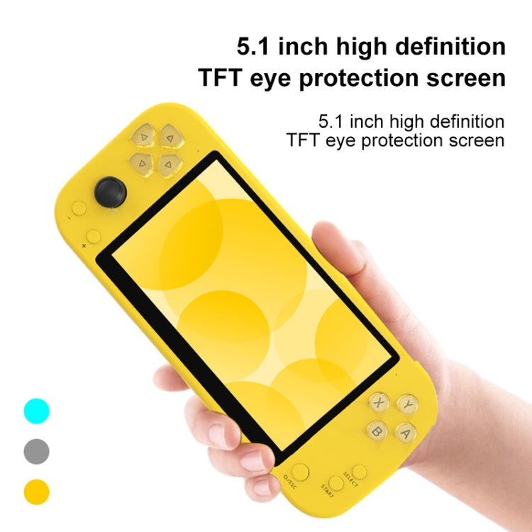 X20 LIFE Classic Games Handheld Game Console with 5.1 inch Screen & 8GB Memory, Support HDMI Output(Yellow) - Pocket Console by PMC Jewellery | Online Shopping South Africa | PMC Jewellery