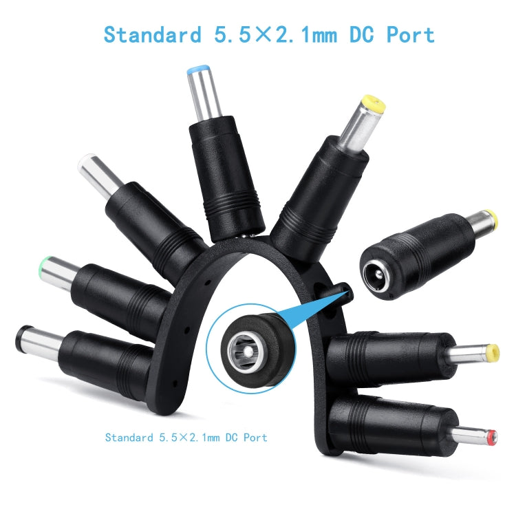 8 In 1 DC Power Cord USB Multi-Function Interchange Plug USB Charging Cable(Black) - Universal Power Adapter by PMC TechLife | Online Shopping South Africa | PMC TechLife