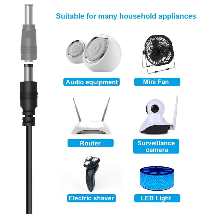 8 In 1 DC Power Cord USB Multi-Function Interchange Plug USB Charging Cable(Black) - Universal Power Adapter by PMC TechLife | Online Shopping South Africa | PMC TechLife