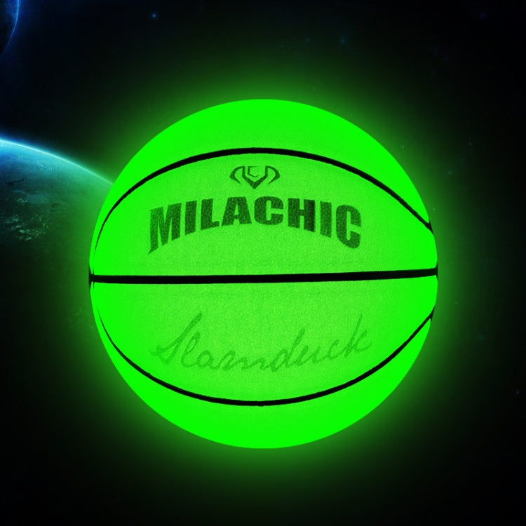 MILACHIC Number 7 Fluorescent Green Holographic Reflective Basketball - Balls by MILACHIC | Online Shopping South Africa | PMC Jewellery