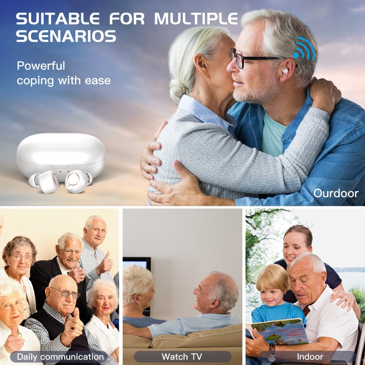 GM-305 Binaural Magnetic Rechargeable Hearing Aid Wireless Elderly Voice Amplifier (Flesh + White) - Hearing Aids by PMC Jewellery | Online Shopping South Africa | PMC Jewellery